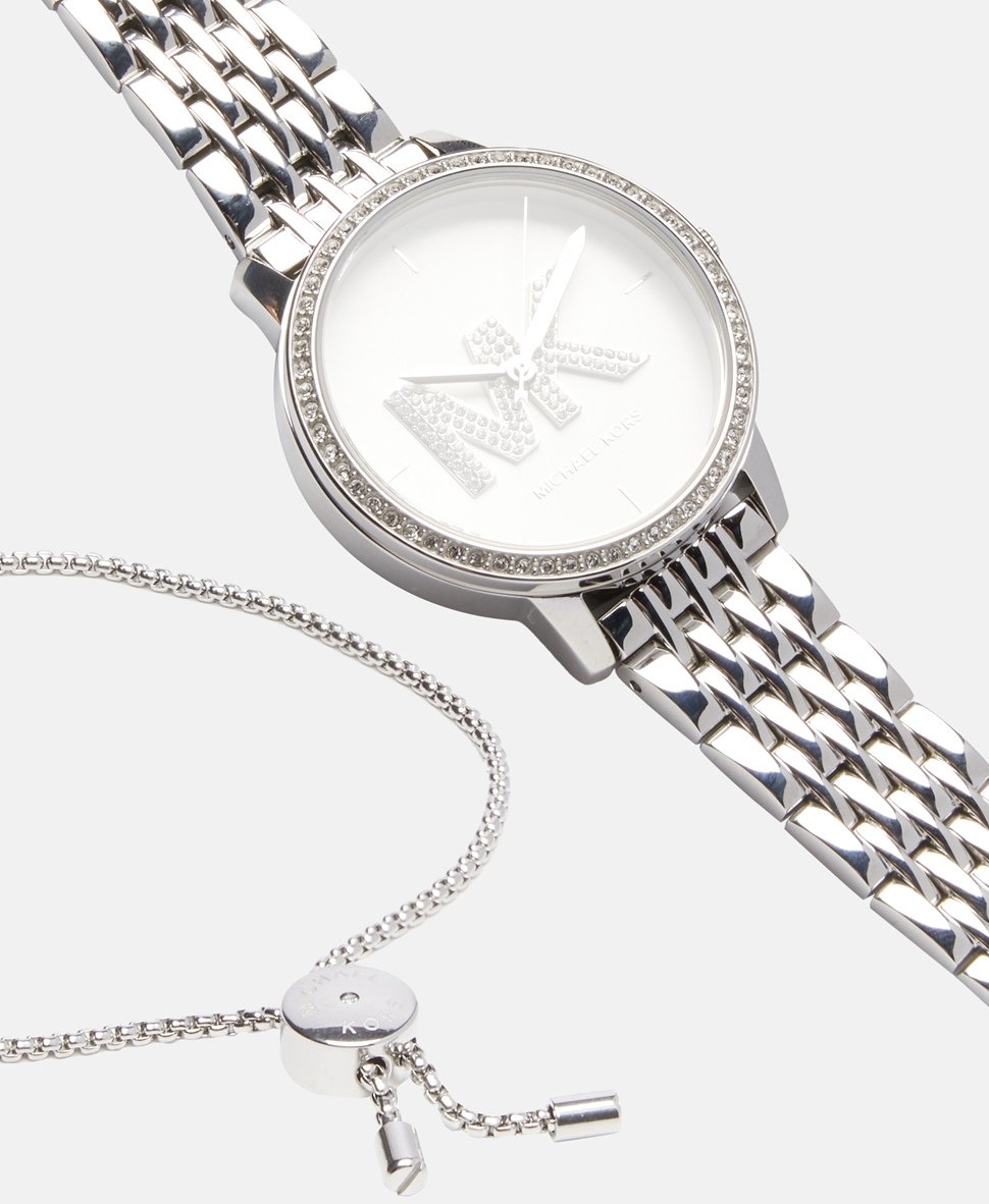 Michael Kors sada hodinek a náramku Stříbrná 2