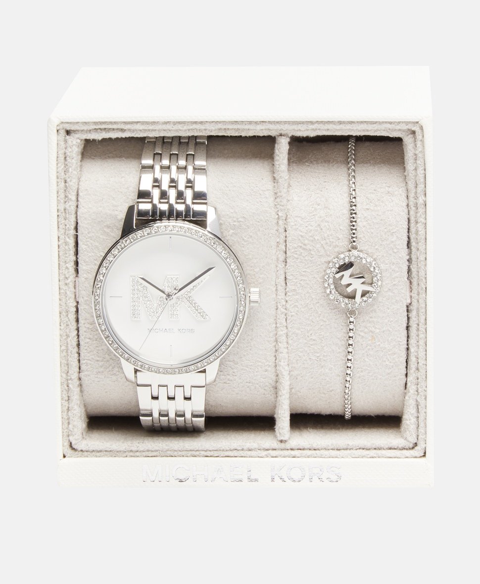 Michael Kors sada hodinek a náramku Stříbrná 4