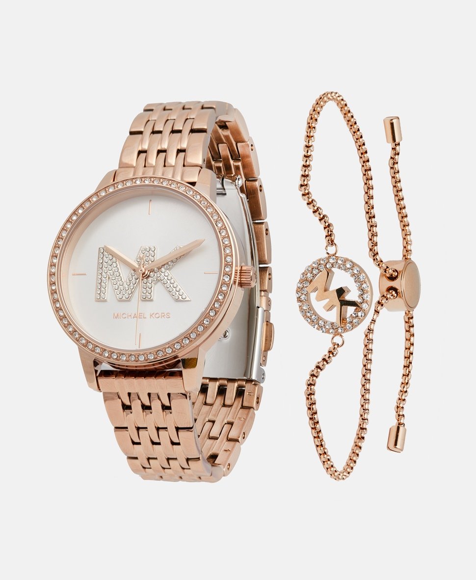 Michael Kors sada hodinek a náramku Růžově zlatá 1