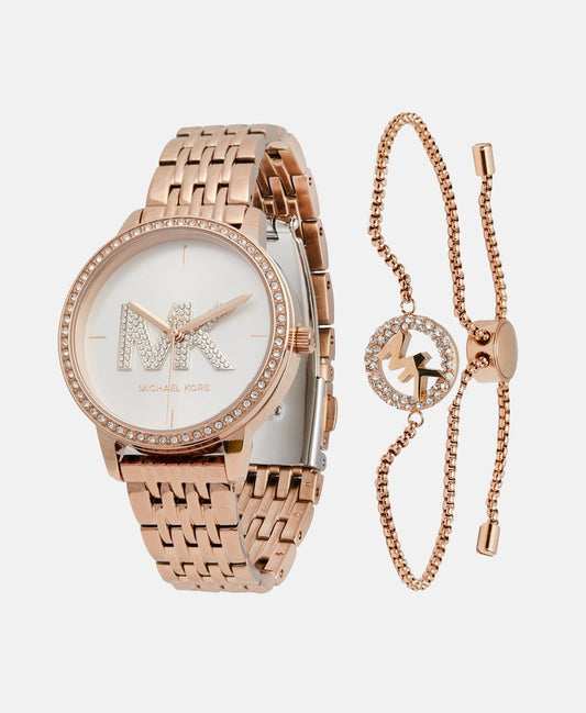 Michael Kors sada hodinek a náramku Růžově zlatá 1
