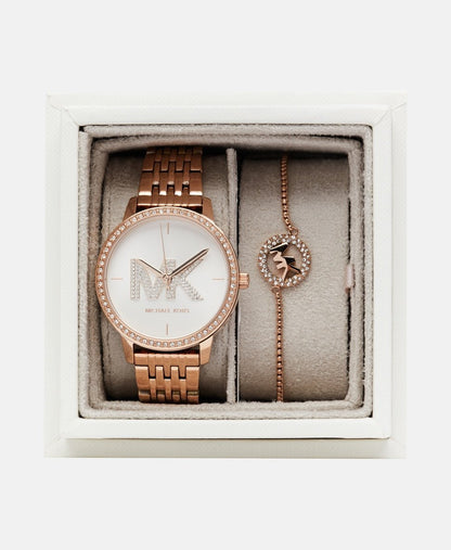 Michael Kors sada hodinek a náramku Růžově zlatá 4