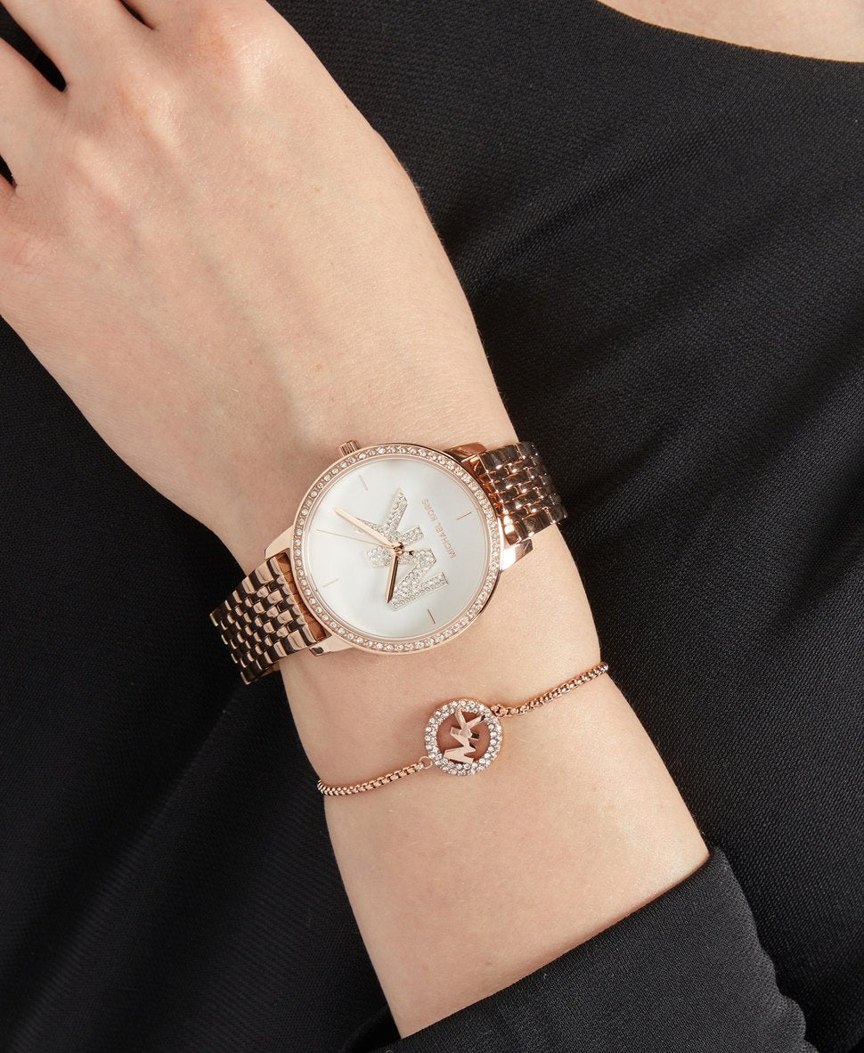 Michael Kors sada hodinek a náramku Růžově zlatá 5