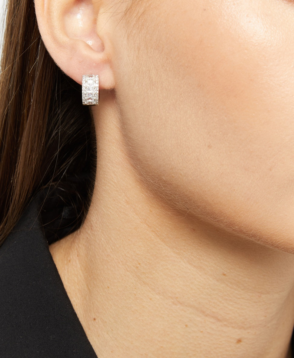 Lawrence Grey Jewelry Obručové náušnice Stříbrná 3