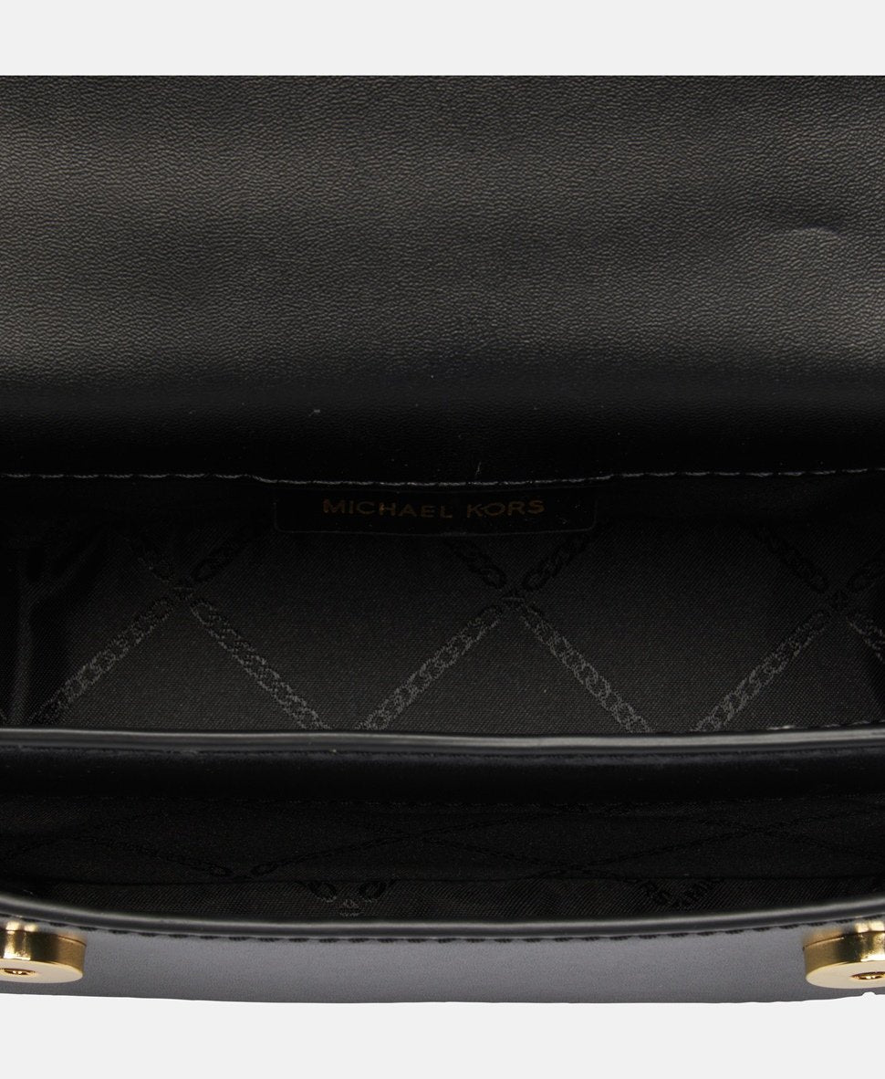 Michael Michael Kors Kožená kabelka přes rameno Černá 4