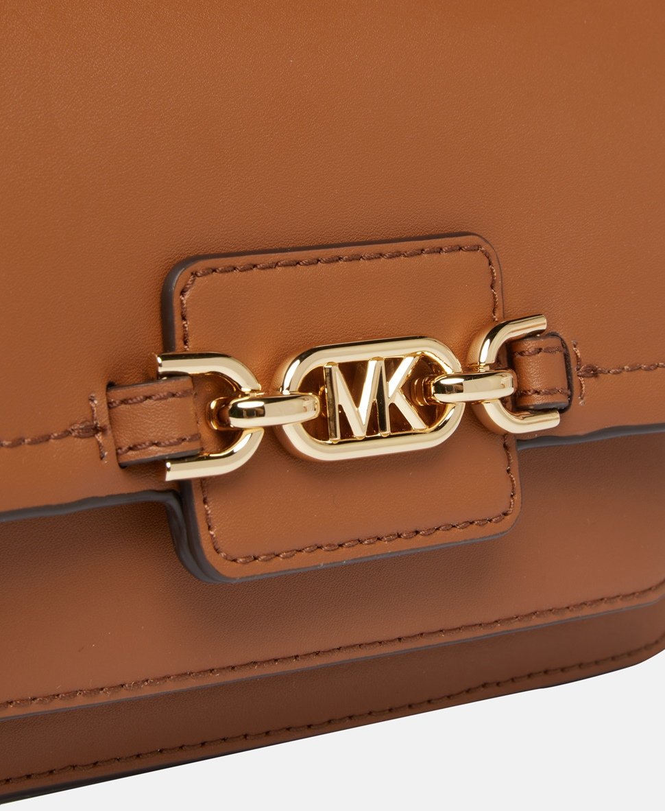 Michael Michael Kors Kožená kabelka přes rameno Koňaková 2