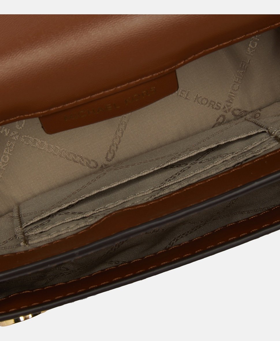 Michael Michael Kors Kožená kabelka přes rameno Koňaková 4