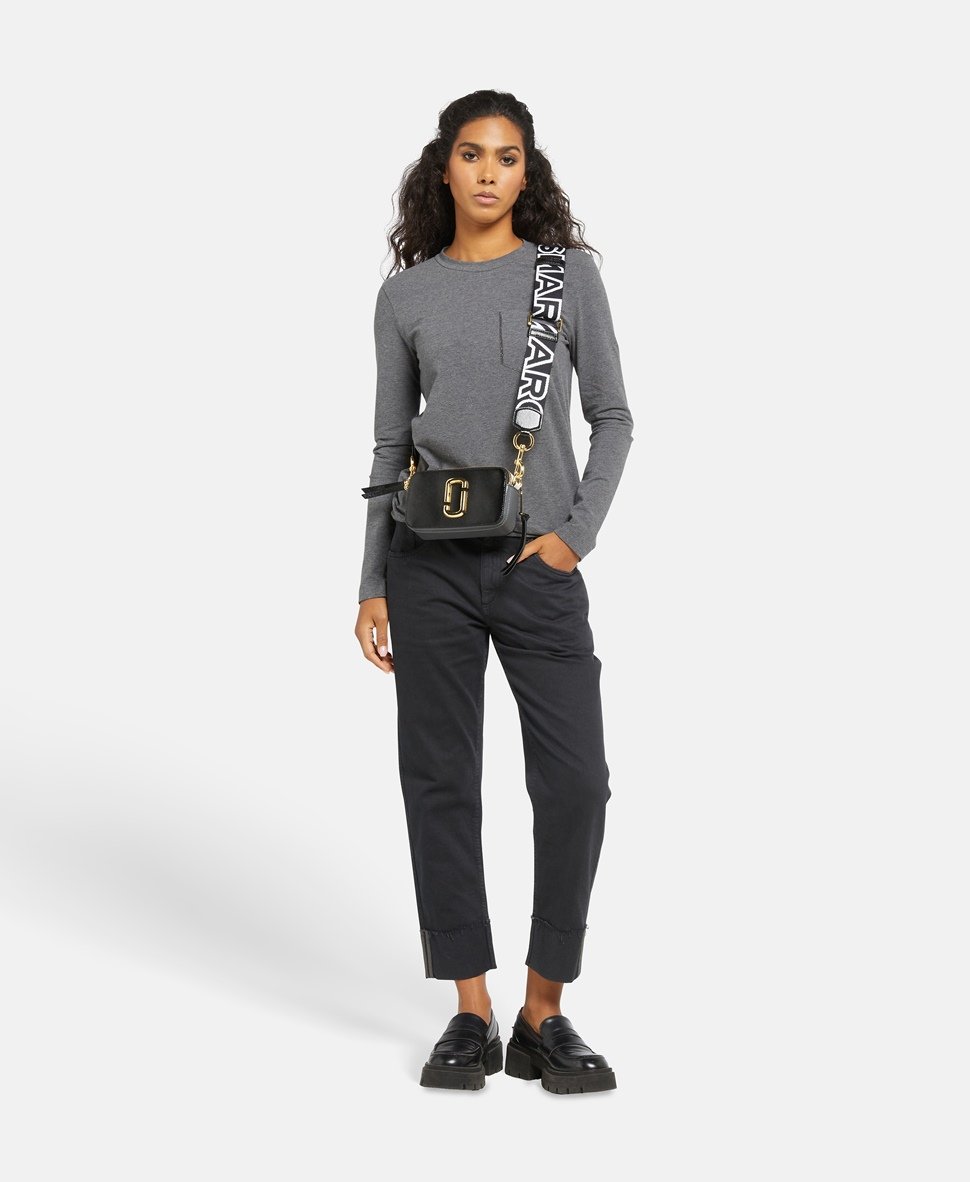 Marc Jacobs Kožená messenger taška Černá 5