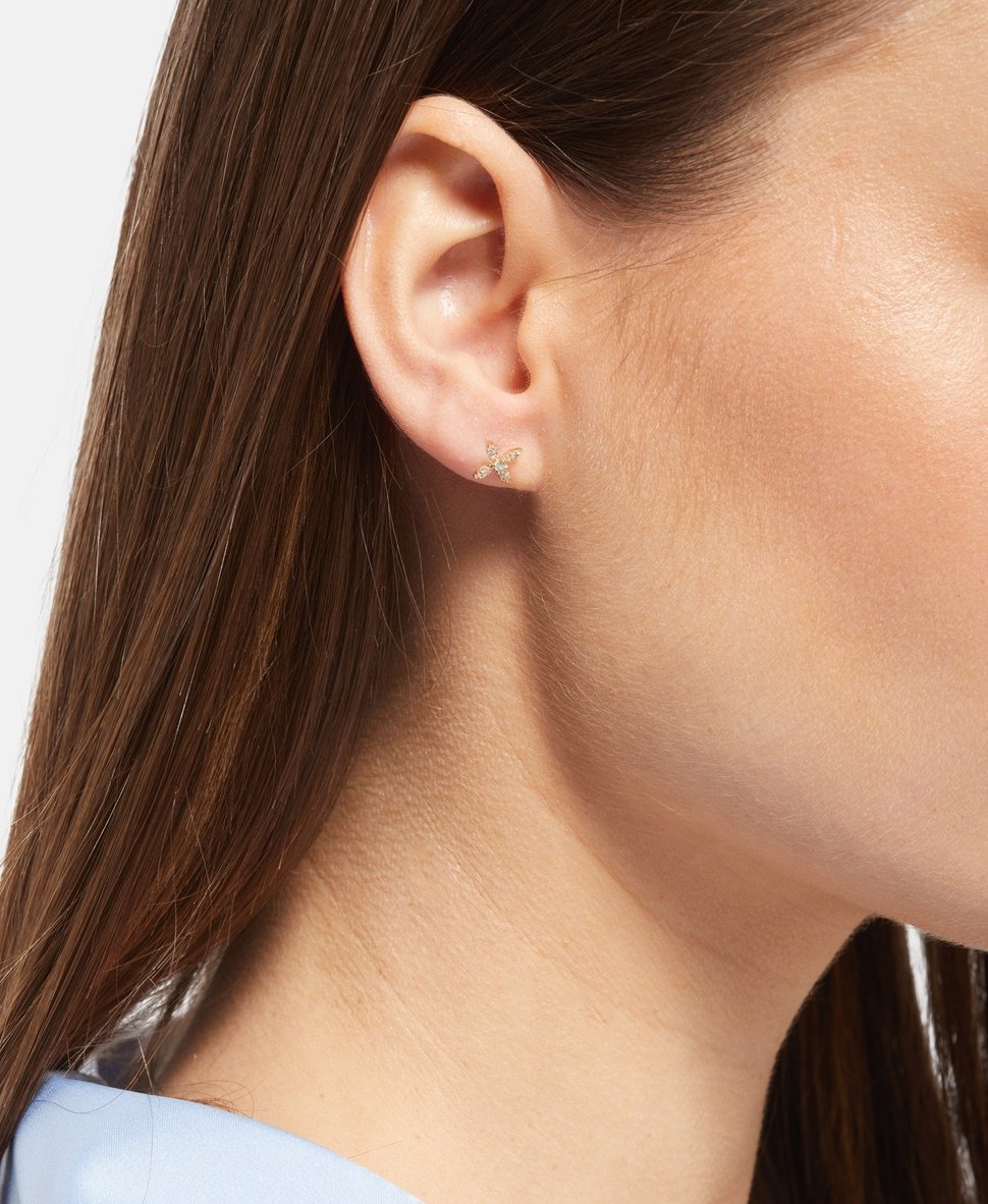 Muse Jewels diamantové puzetové náušnice Zlatá 4