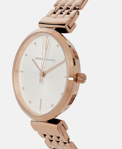 Armani Exchange hodinky Růžově zlatá 2