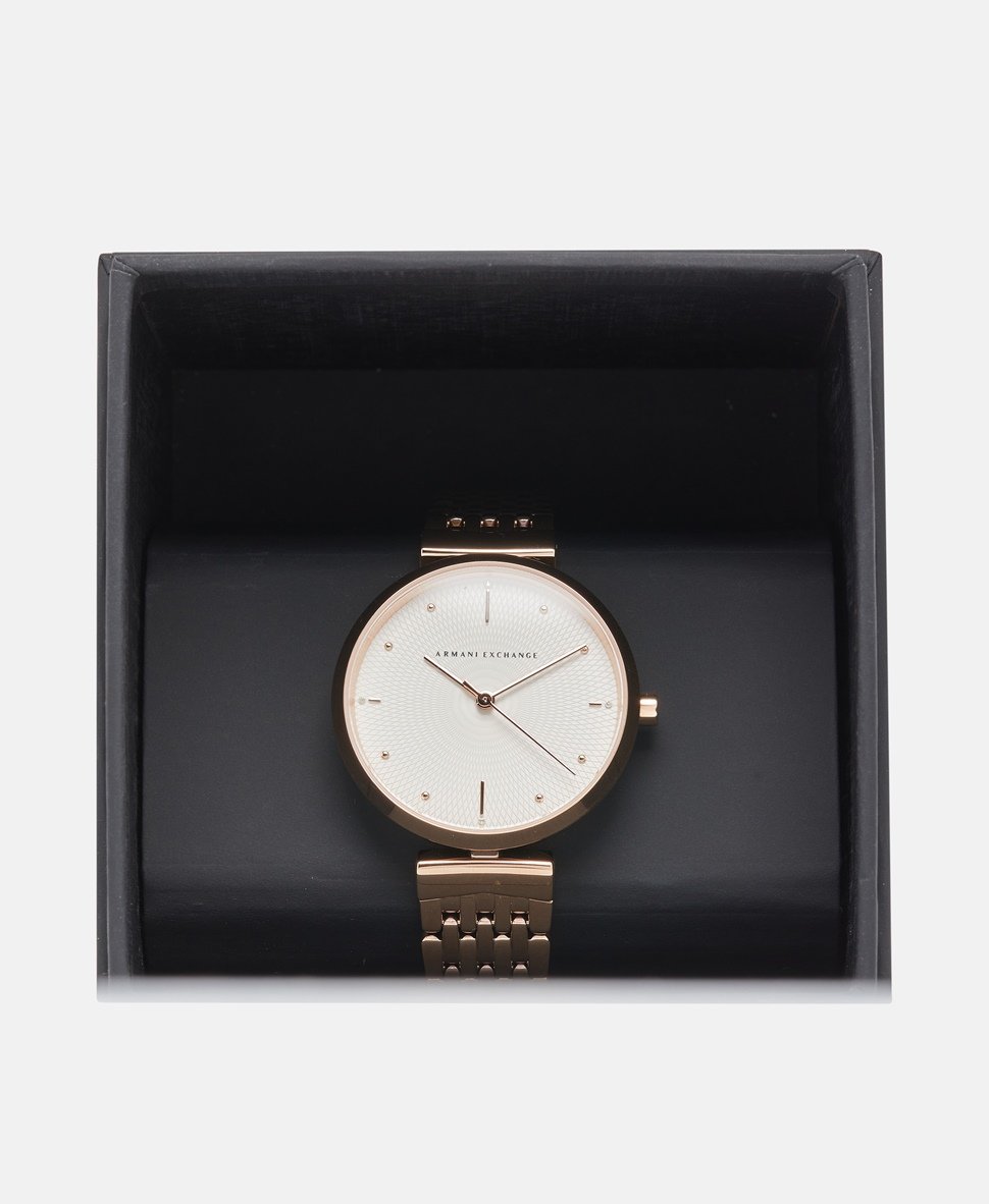 Armani Exchange hodinky Růžově zlatá 4