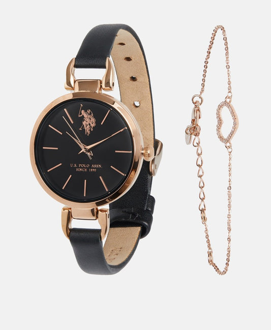 U.S. Polo Assn. sada hodinek a řetízkového náramku Růžově zlatá 1