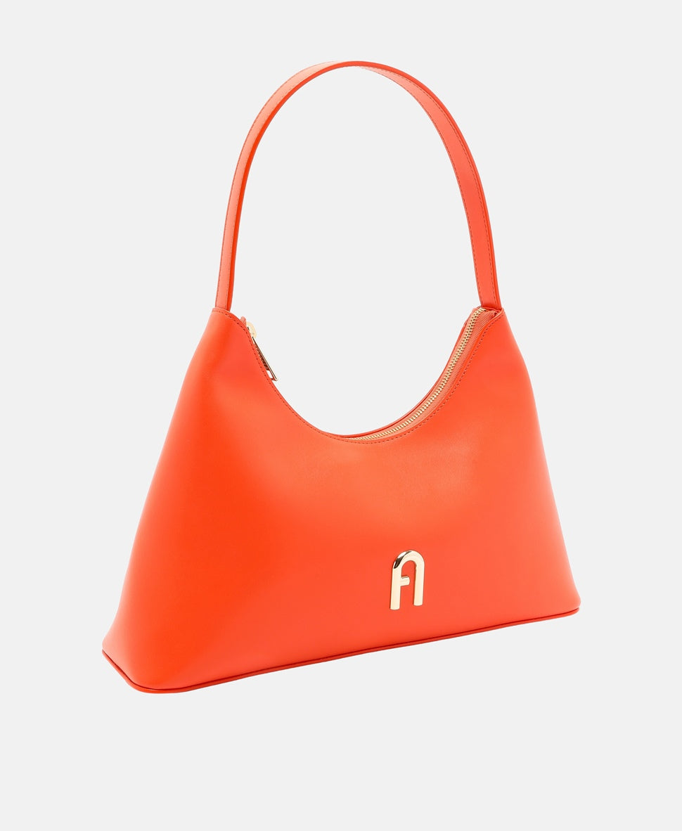 Furla Kožená kabelka přes rameno Dýňová oranžová 1