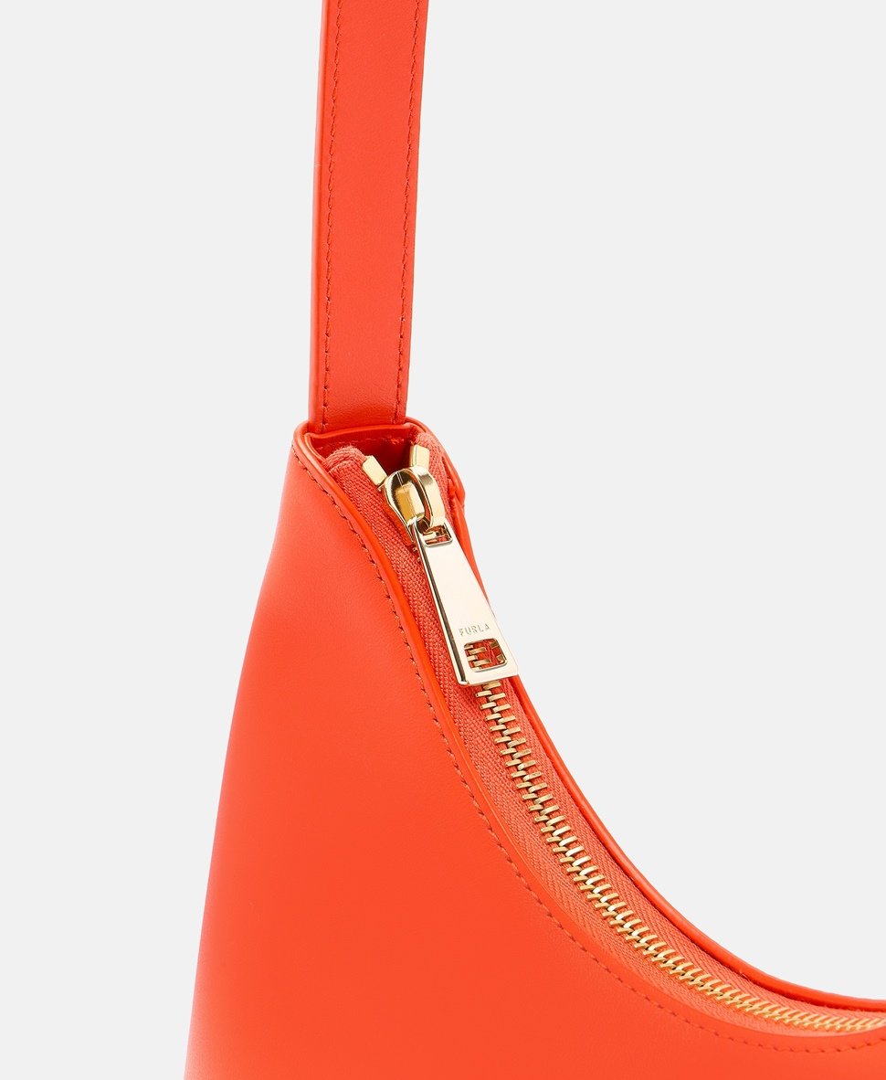 Furla Kožená kabelka přes rameno Dýňová oranžová 2