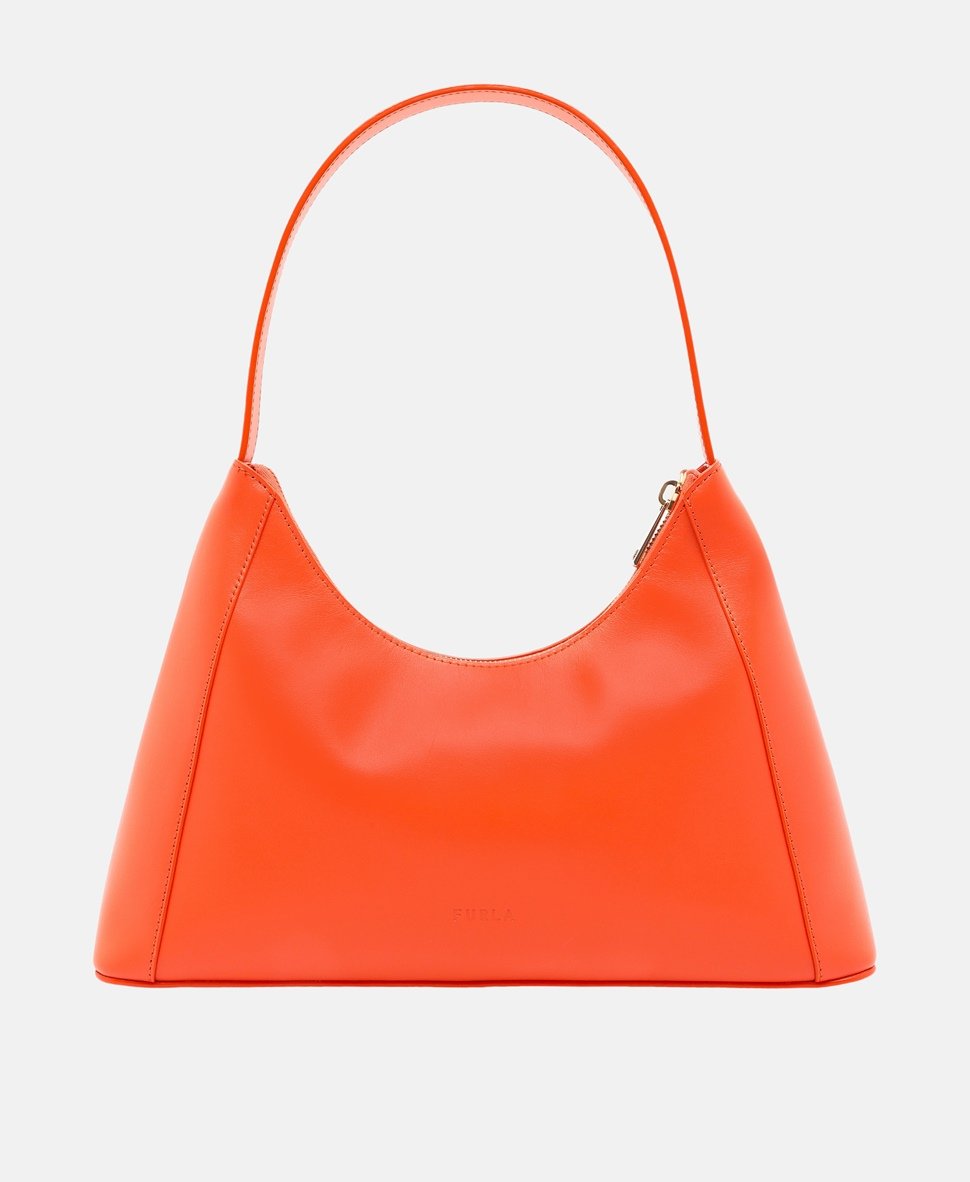 Furla Kožená kabelka přes rameno Dýňová oranžová 4