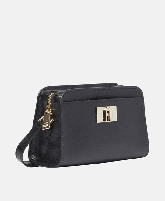 Furla Kožená messenger taška Černá 1