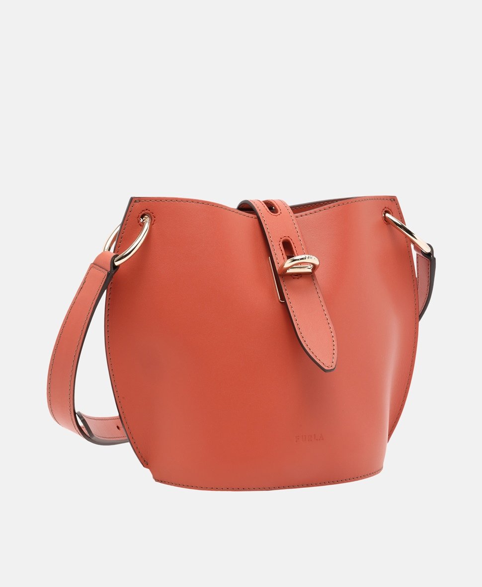 Furla Kožená kabelka přes rameno Hnědá 1