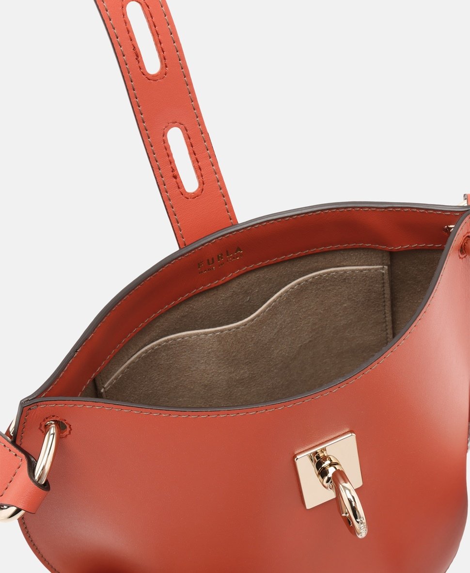 Furla Kožená kabelka přes rameno Hnědá 3