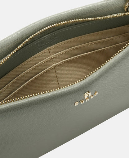 Furla Kožená kabelka přes rameno Šedá 3