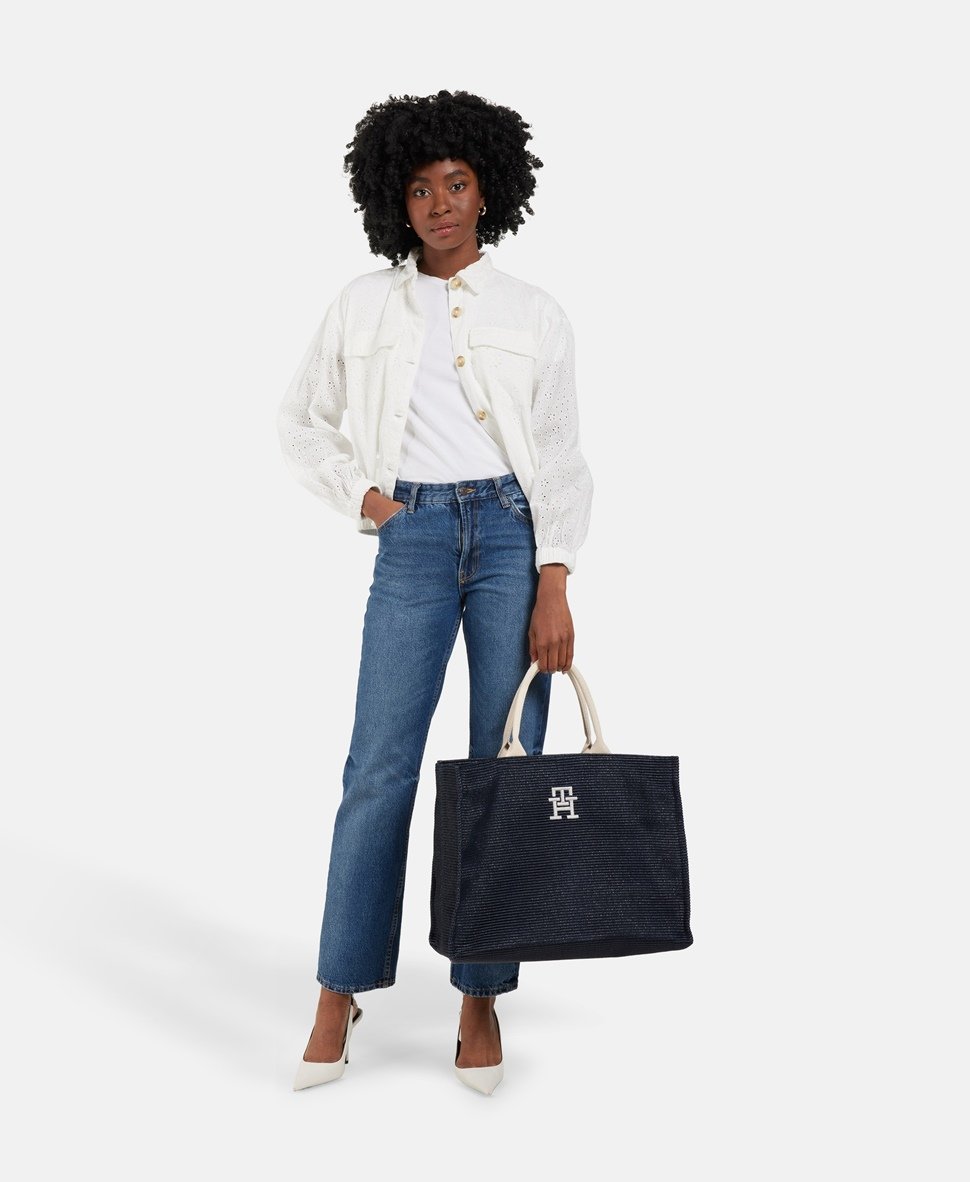 Tommy Hilfiger kabelka tote Tmavě modrá 5