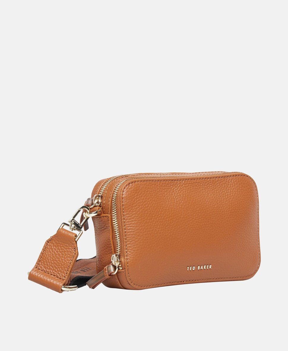 Ted Baker Kožená messenger taška Koňaková 1