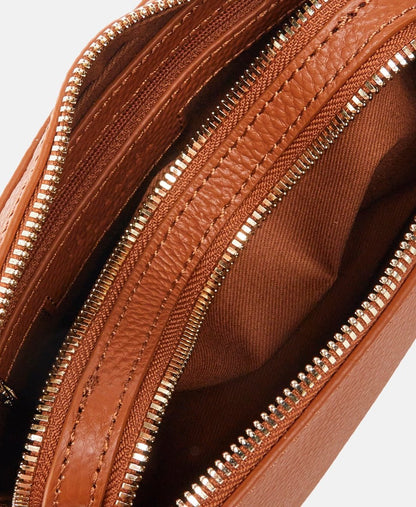 Ted Baker Kožená messenger taška Koňaková 3