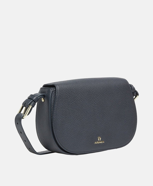 Aigner Kožená messenger taška Tmavě hnědá 1