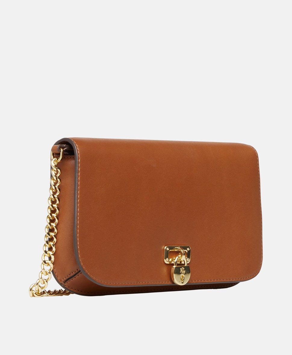 Lauren Ralph Lauren Kožená kabelka přes rameno Tan 1