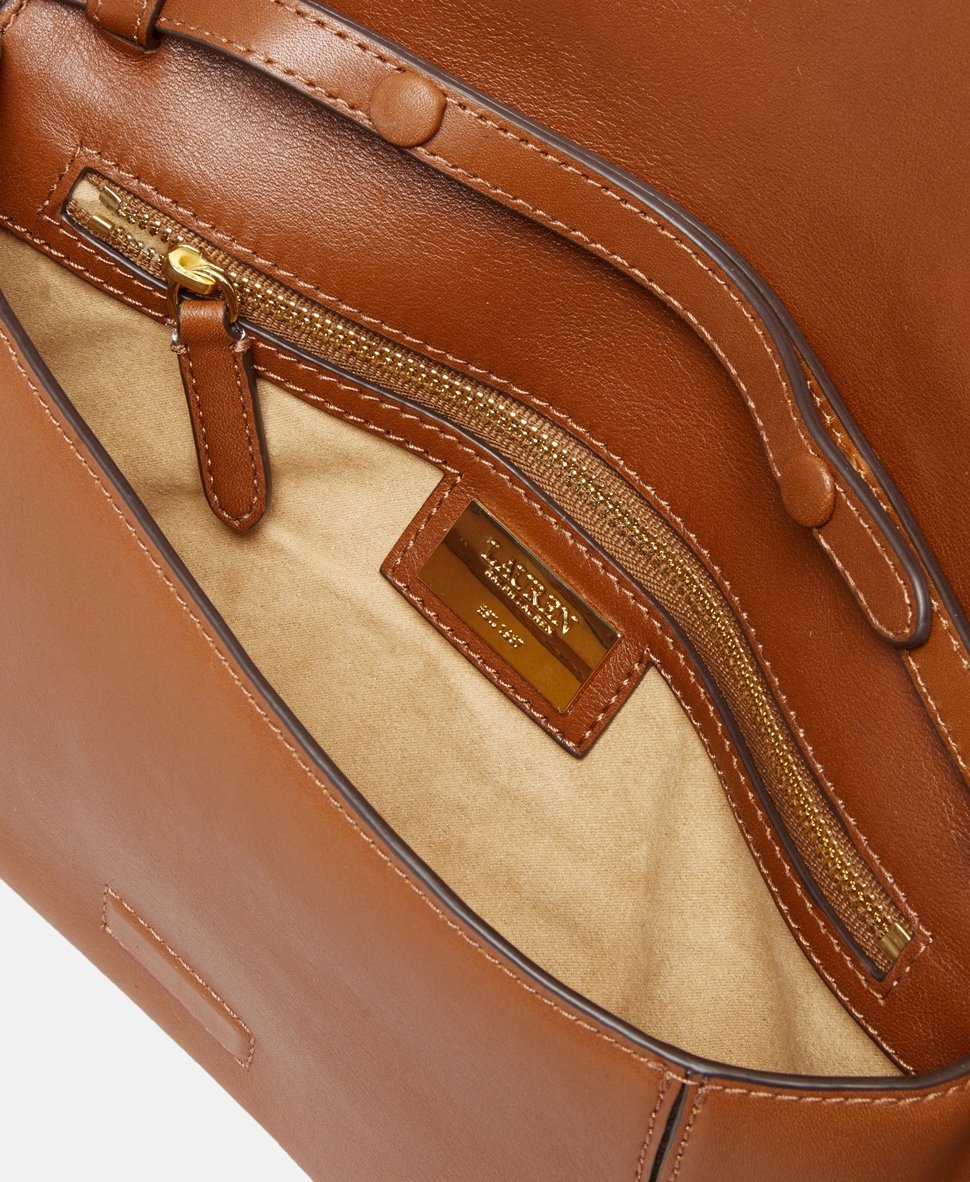 Lauren Ralph Lauren Kožená kabelka přes rameno Tan 3
