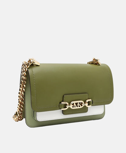 Michael Michael Kors Kožená kabelka přes rameno Khaki 1