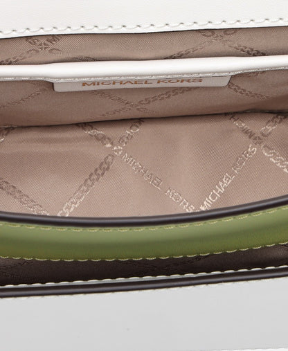 Michael Michael Kors Kožená kabelka přes rameno Khaki 3