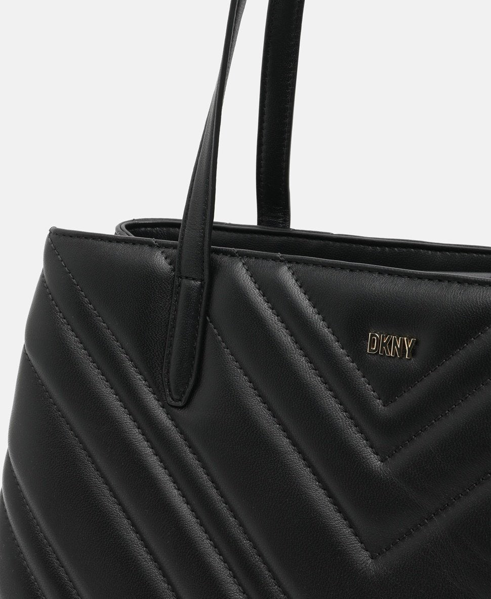 DKNY kožená kabelka tote Černá 2