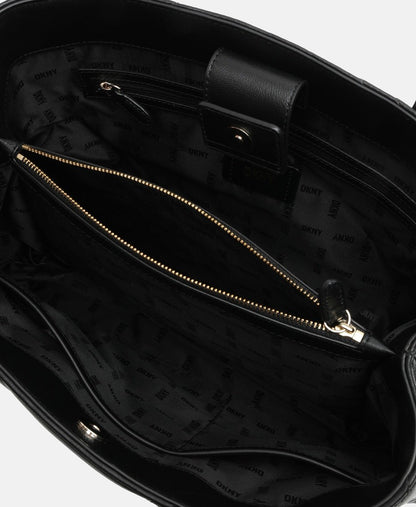 DKNY kožená kabelka tote Černá 3