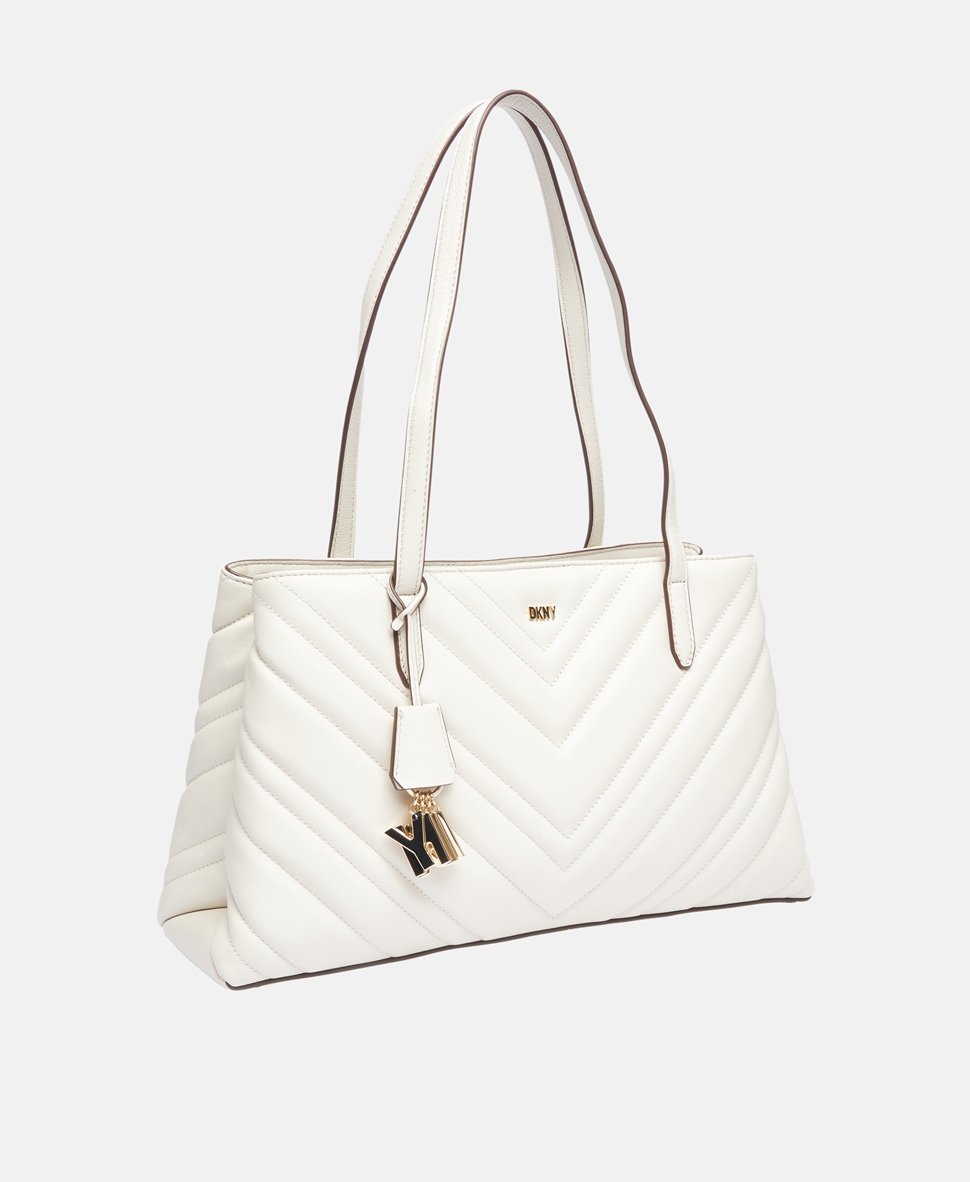 DKNY kožená kabelka tote Šedá 1