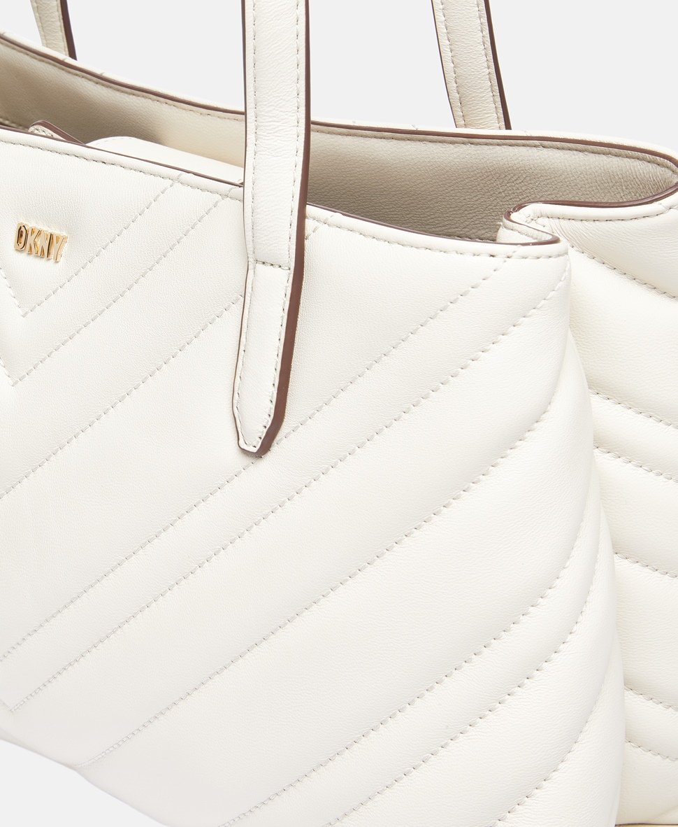 DKNY kožená kabelka tote Šedá 2