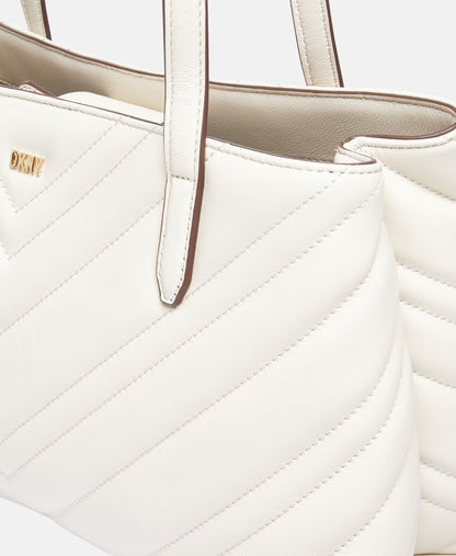 DKNY kožená kabelka tote Šedá 2