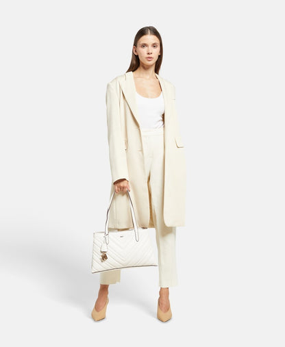 DKNY kožená kabelka tote Šedá 5