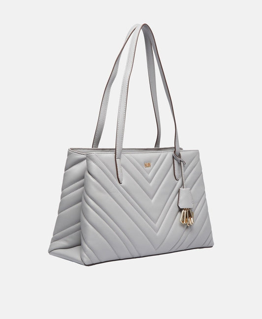 DKNY kožená kabelka tote Šedá 1