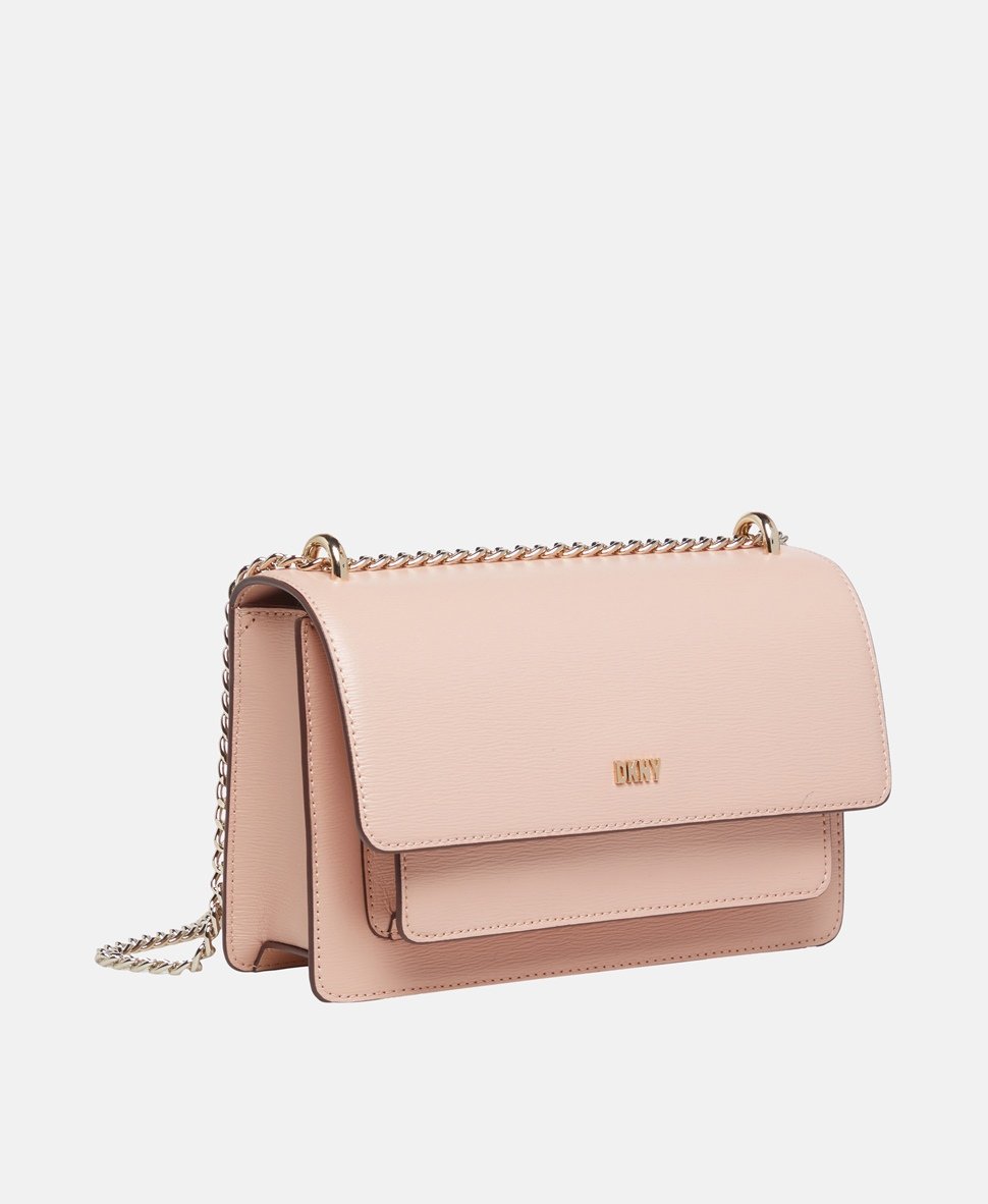 DKNY Kožená kabelka přes rameno Růžová 1