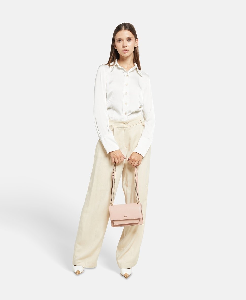 DKNY Kožená kabelka přes rameno Růžová 5