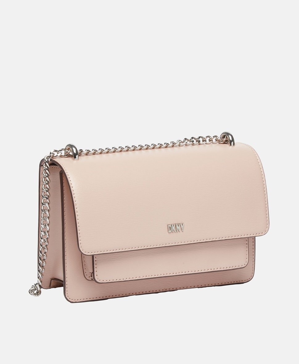DKNY Kožená kabelka přes rameno Růžová 1