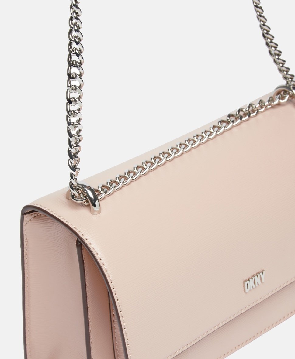 DKNY Kožená kabelka přes rameno Růžová 2