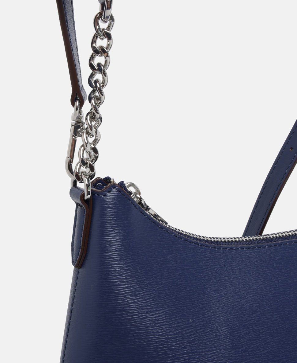 DKNY Kožená kabelka přes rameno Tmavě modrá 2