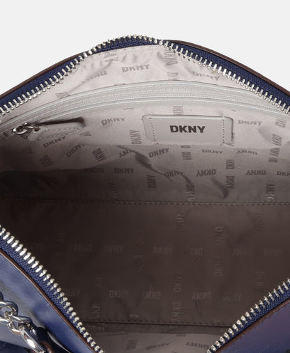 DKNY Kožená kabelka přes rameno Tmavě modrá 3