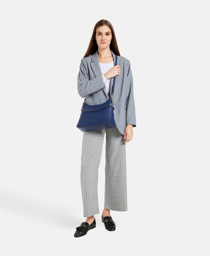 DKNY Kožená kabelka přes rameno Tmavě modrá 5