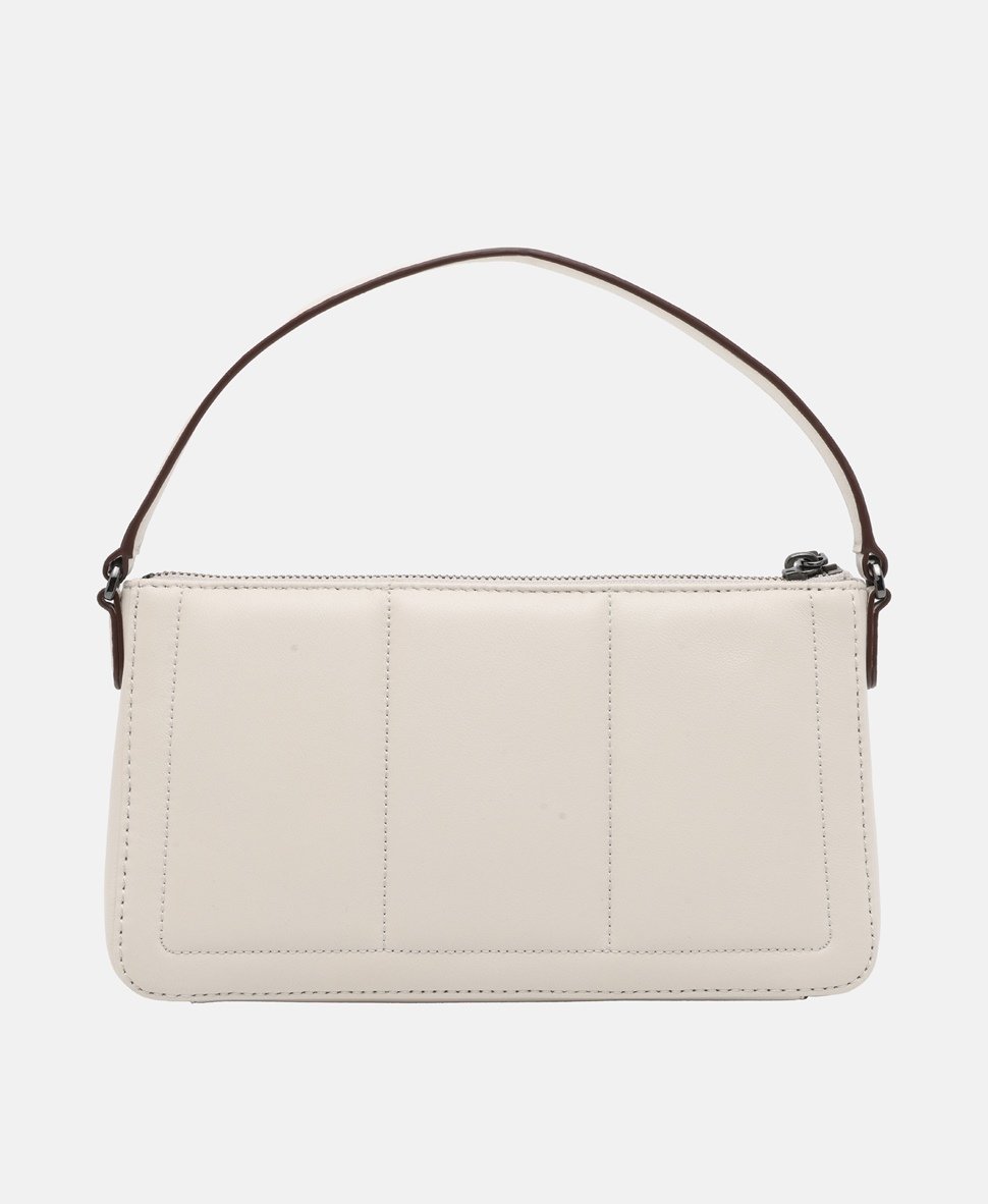 DKNY Kožená messenger taška Světle šedá 4