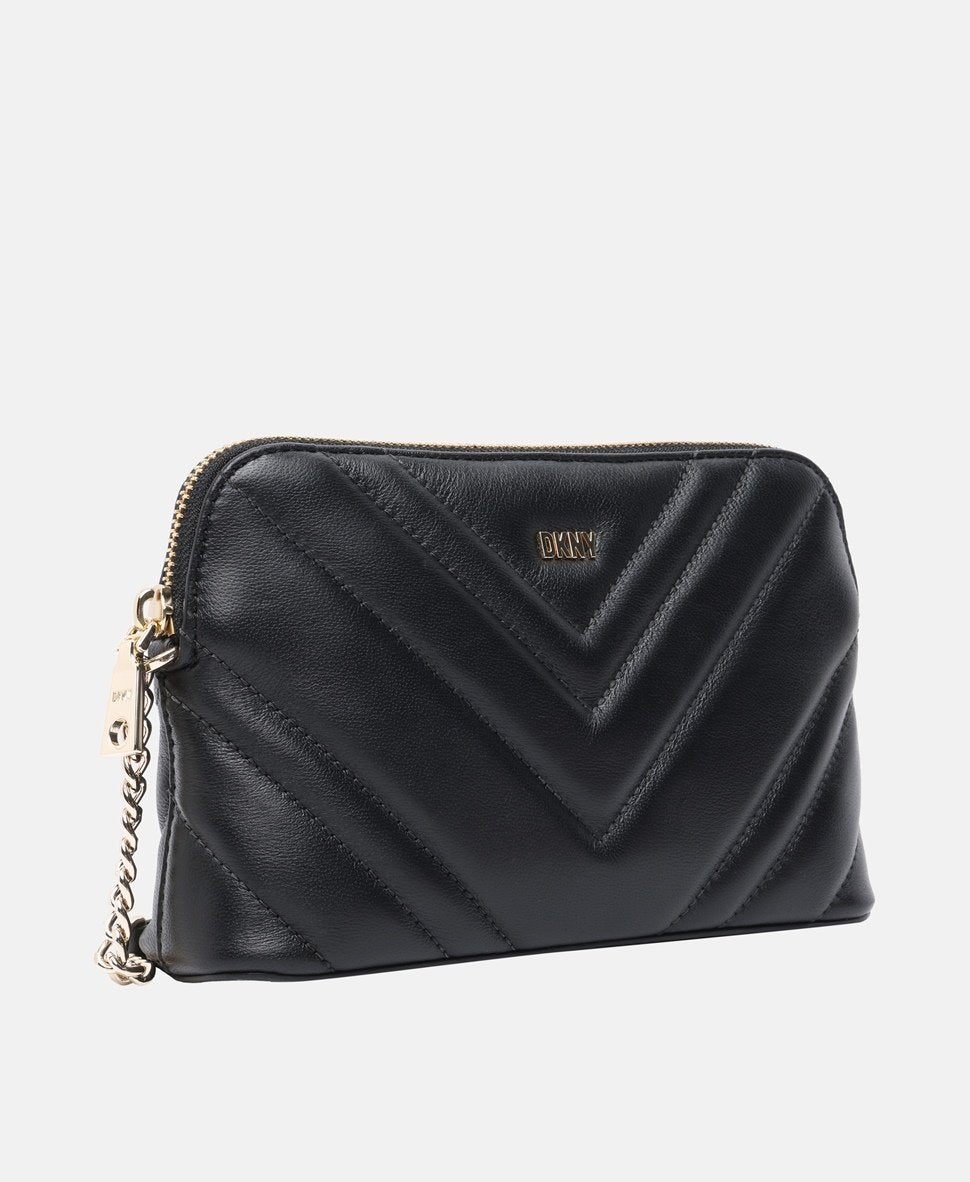 DKNY Kožená messenger taška Černá 1
