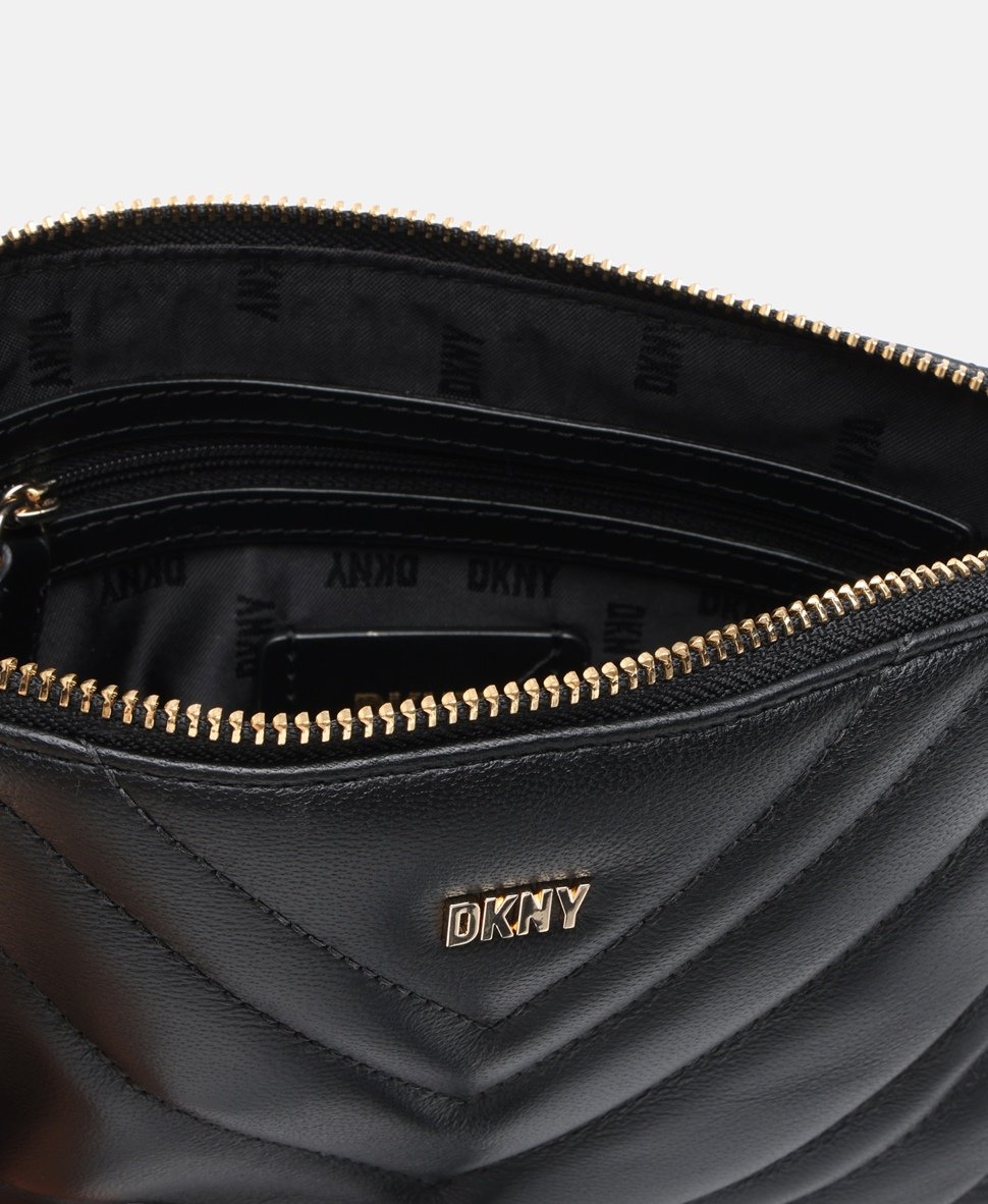 DKNY Kožená messenger taška Černá 3