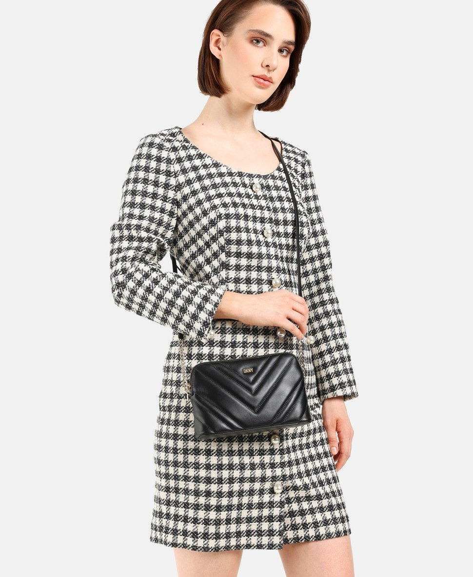 DKNY Kožená messenger taška Černá 5