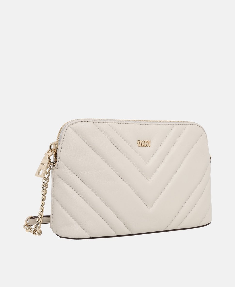 DKNY Kožená messenger taška Šedá 1