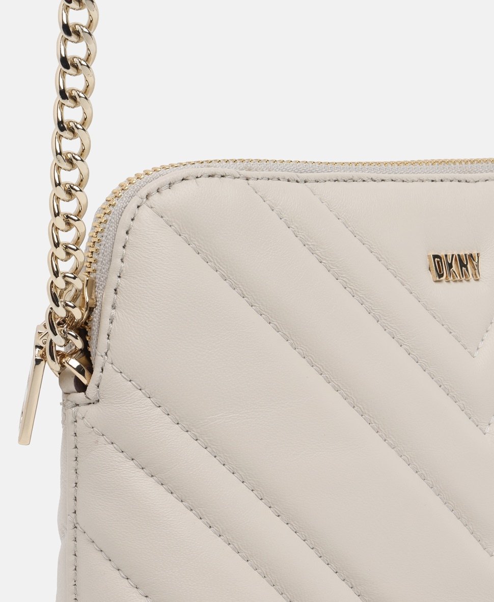 DKNY Kožená messenger taška Šedá 2